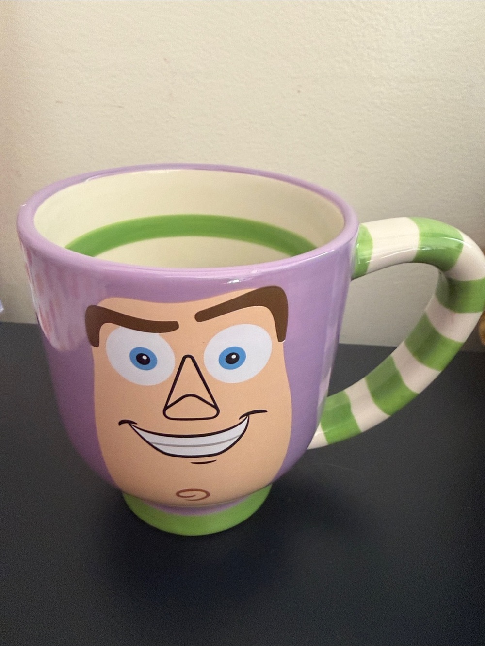 Disney Lavender Buzz Lightyear Toy Story Ceramic Mug with Green Accents